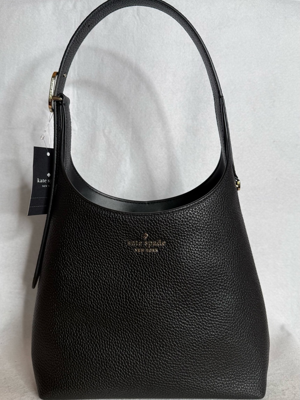 kate spade Black pebbled Leather Shoulder Bag new with tags